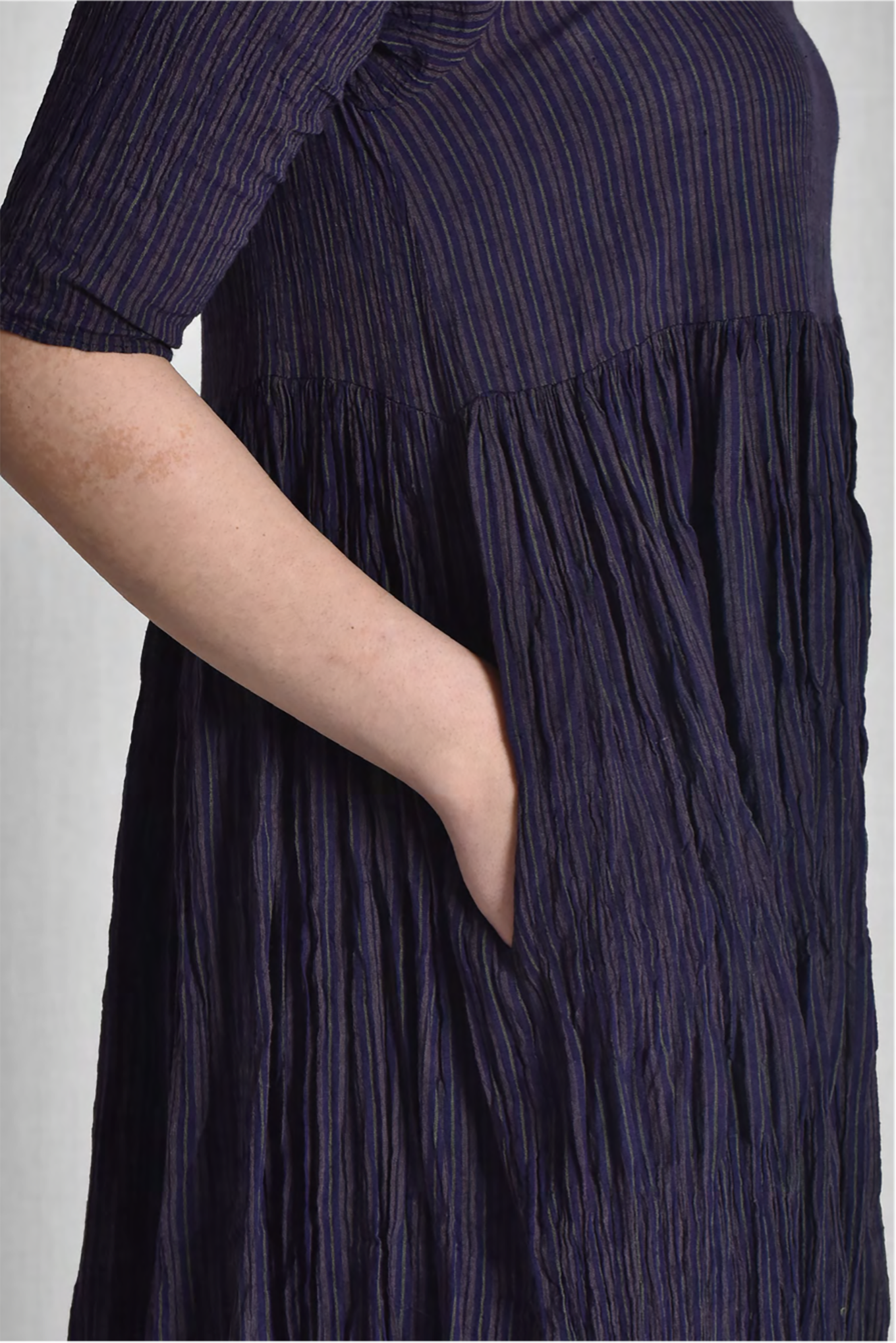 Maku Zibaa dress, crushed home spun indigo cotton.