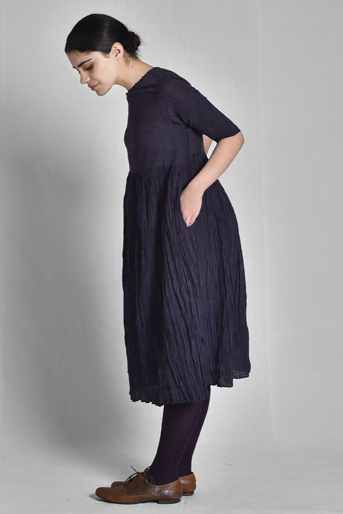 Maku Zibaa dress, crushed home spun indigo cotton.