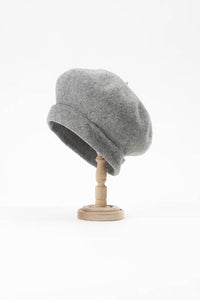 PCNQ made in Japan wool felt beret, Manoca in ash grey.