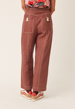 Load image into Gallery viewer, Nancybird 100% linen Amos panel pants in cocoa brown.