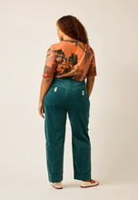 Load image into Gallery viewer, Nancybird Amos panel pant in fern green cotton corduroy.