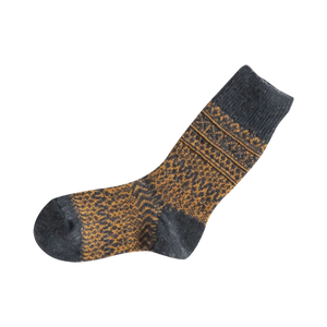 Nishiguchi Kutsushita Oslo wool jacquard sock - Navy