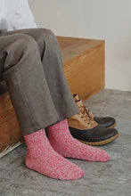 Load image into Gallery viewer, Nishiguchi Kutsushita wool cotton boot socks Boston in Lobster roll red.