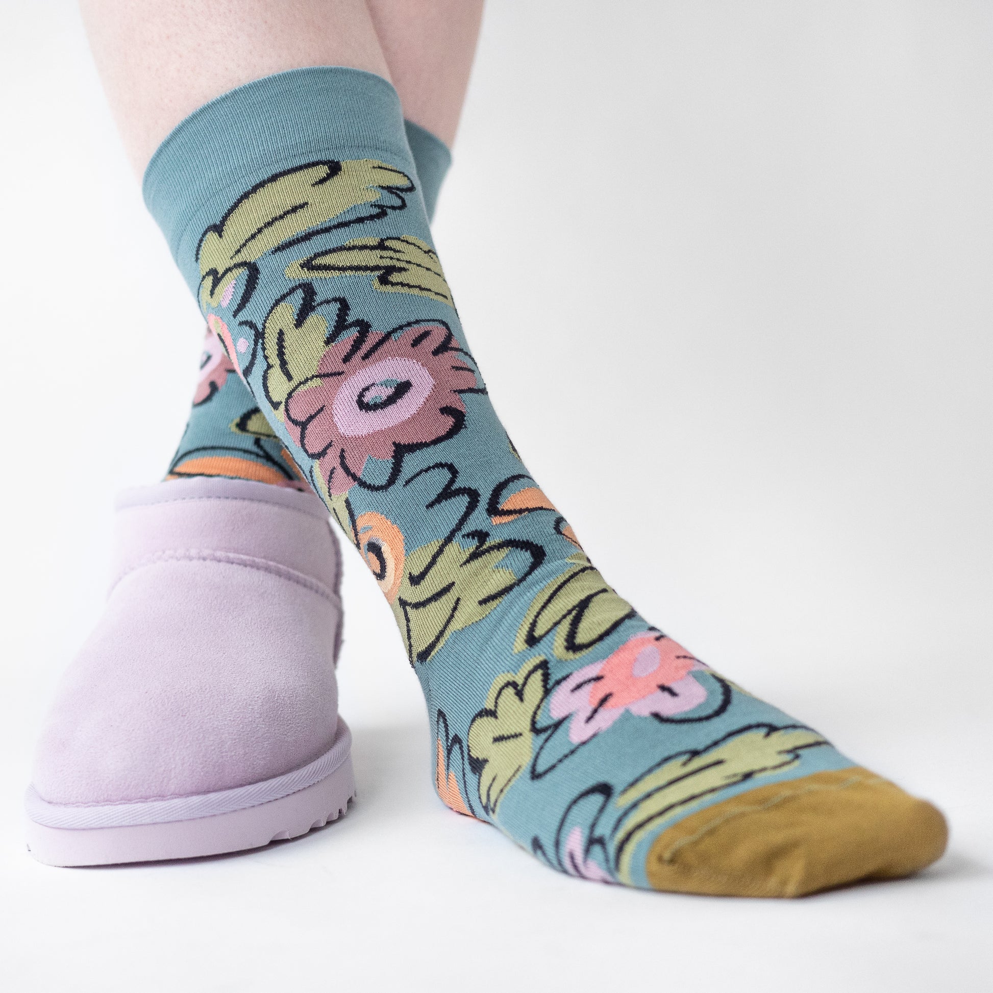 Bonne Maison made in france cotton socks, Flower arctic.