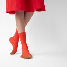 Load image into Gallery viewer, Bonne Maison cotton socks in vermilion red.