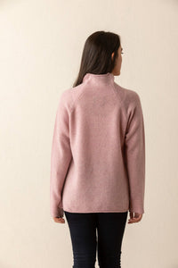 Eribe merino corry sweater in pale pink haze.