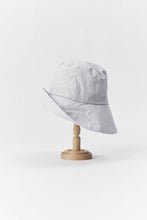 Load image into Gallery viewer, PCNQ made in Japan cotton bucket hat with generous brim in light grey.