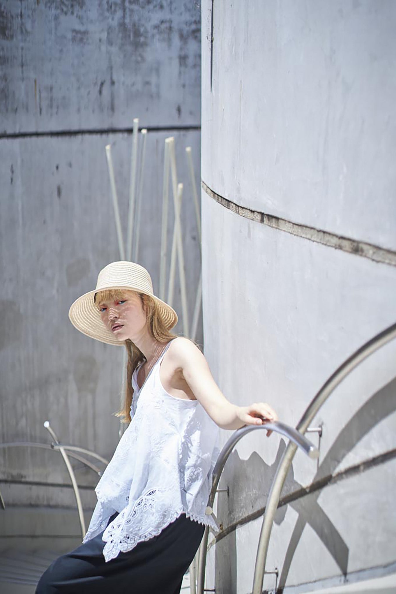 PCNQ made in Japan Leo abaca and cotton sun hat in natural.