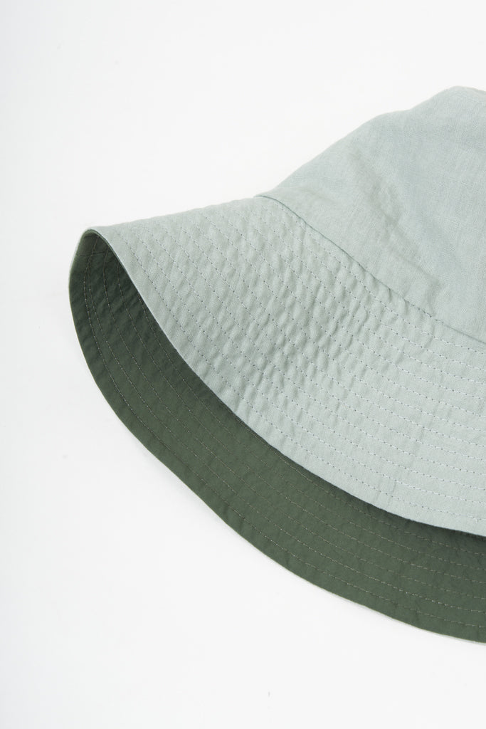 PCNQ Luna made in Japan mint green foldable linen fabric bucket hat with contrast inner.