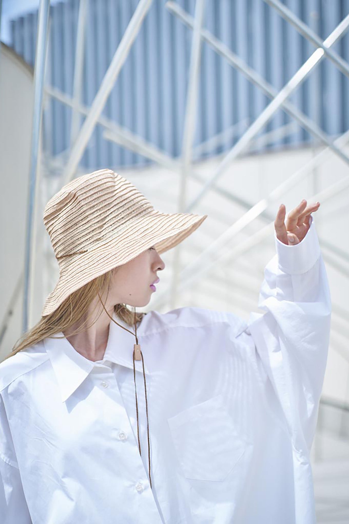 Parcnique PCNQ Pop hat cotton and abaca fibre made in Japan natural colour.