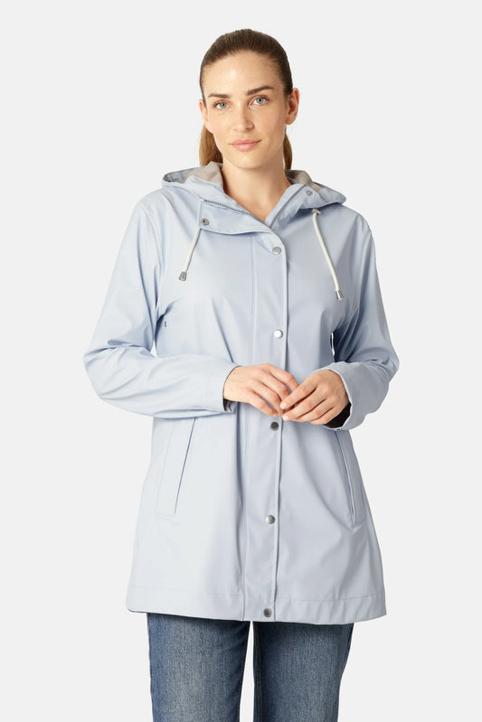 Ilse Jacobsen lightweight rain Rain228 jacket in heather light blue.