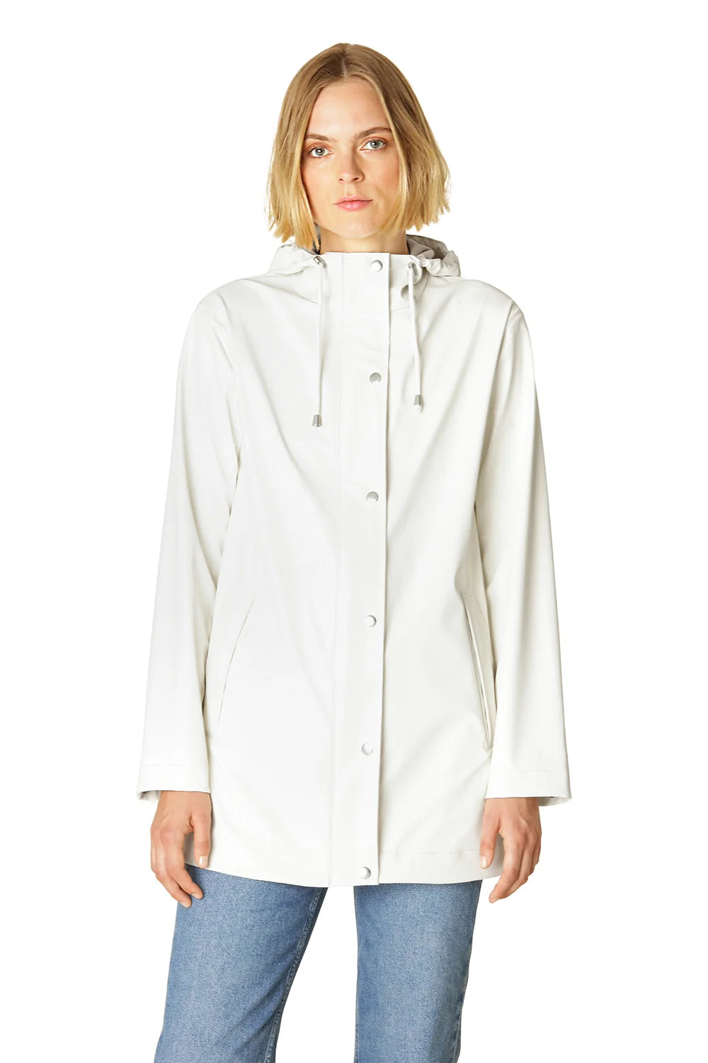 Ilse Jacobsen lightweight rain Rain228 jacket in milk crème.