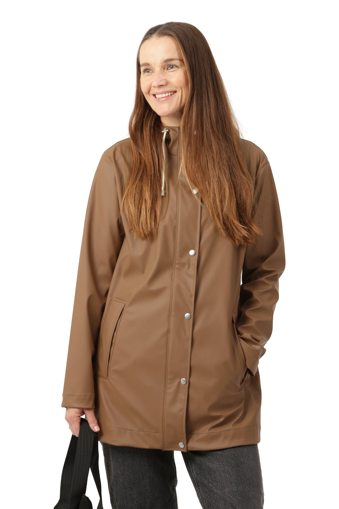 Ilse Jacobsen RAIN228 Light rain jacket in acorn tan brown.