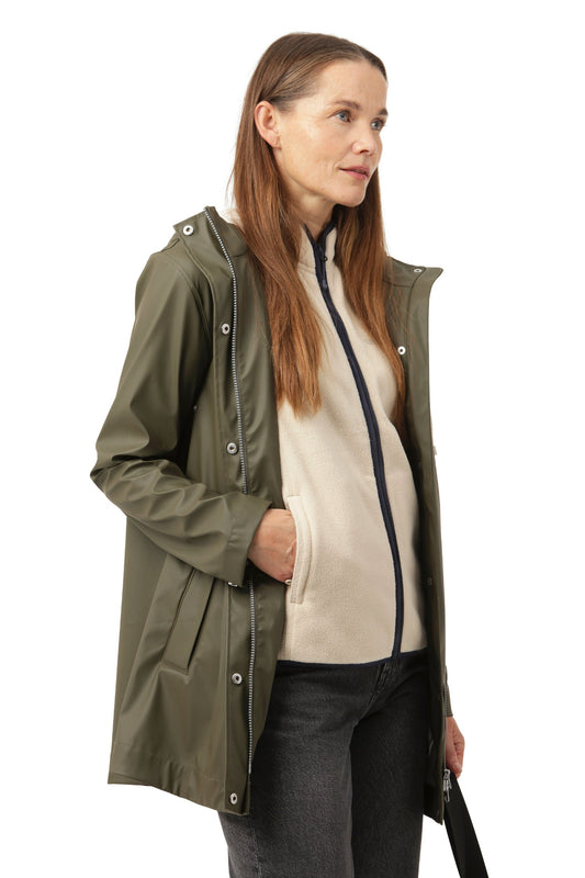 Ilse Jacobsen lightweight hooded rain jacket in khaki army.