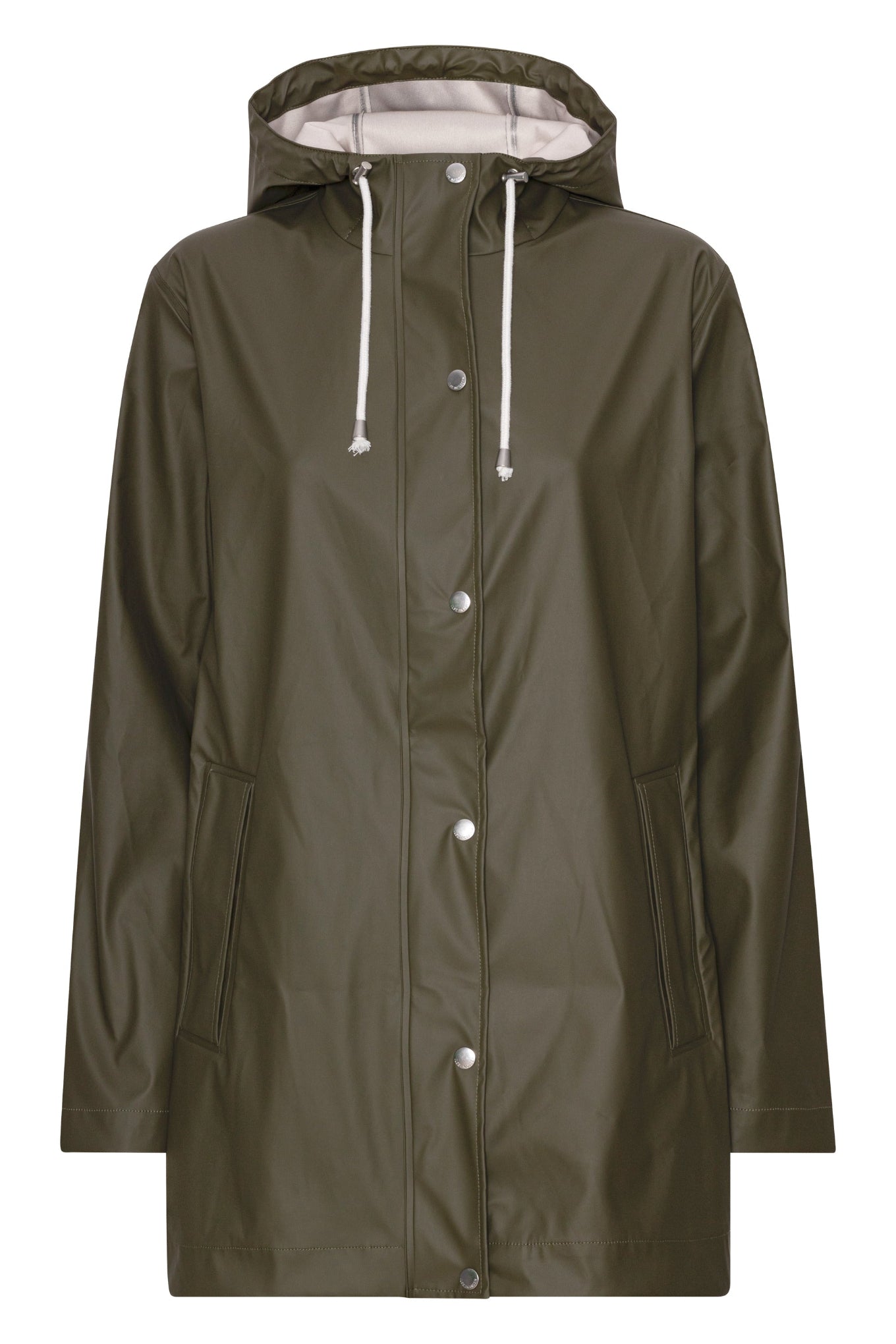 Ilse Jacobsen lightweight hooded rain jacket in khaki army.