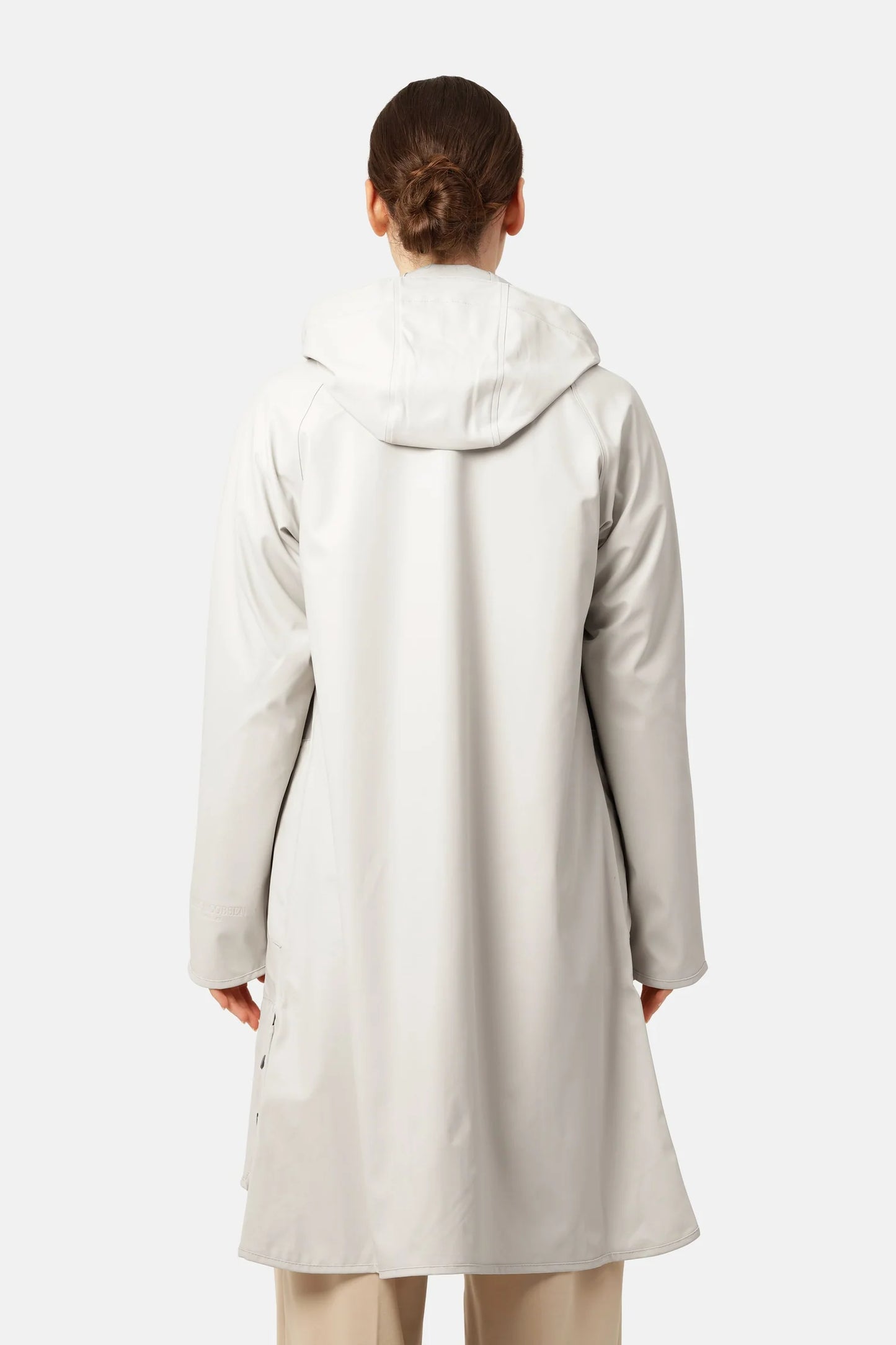 Ilse Jacobsen Rain71 Rain 71 A-line waterproof rain coat with detachable hood. Milk Creme - classic cream.