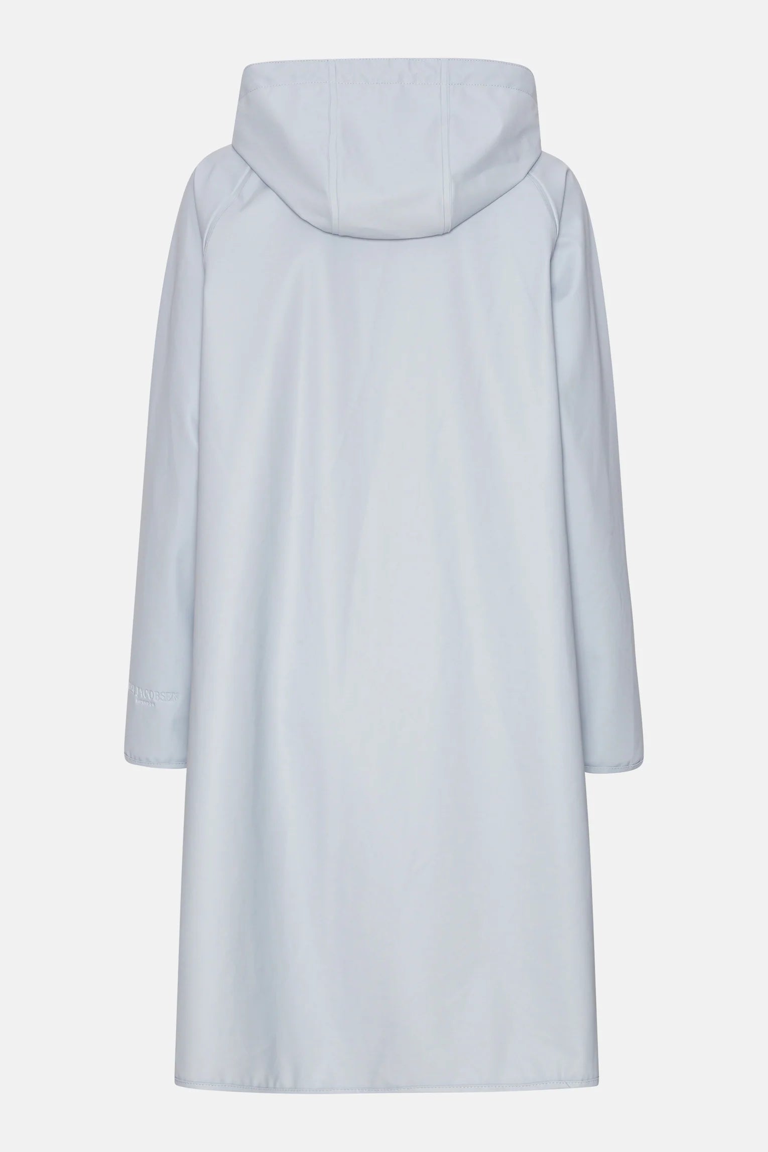 Ilse Jacobsen lightweight rain Rain71 detachable hood jacket in light blue Heather.