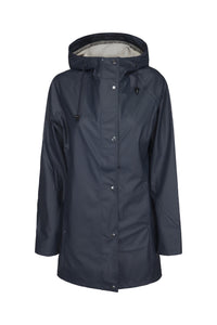 Ilse Jacobsen Rain87 Rain 87 light rain hooded jacket in Deep Indigo, dark navy.