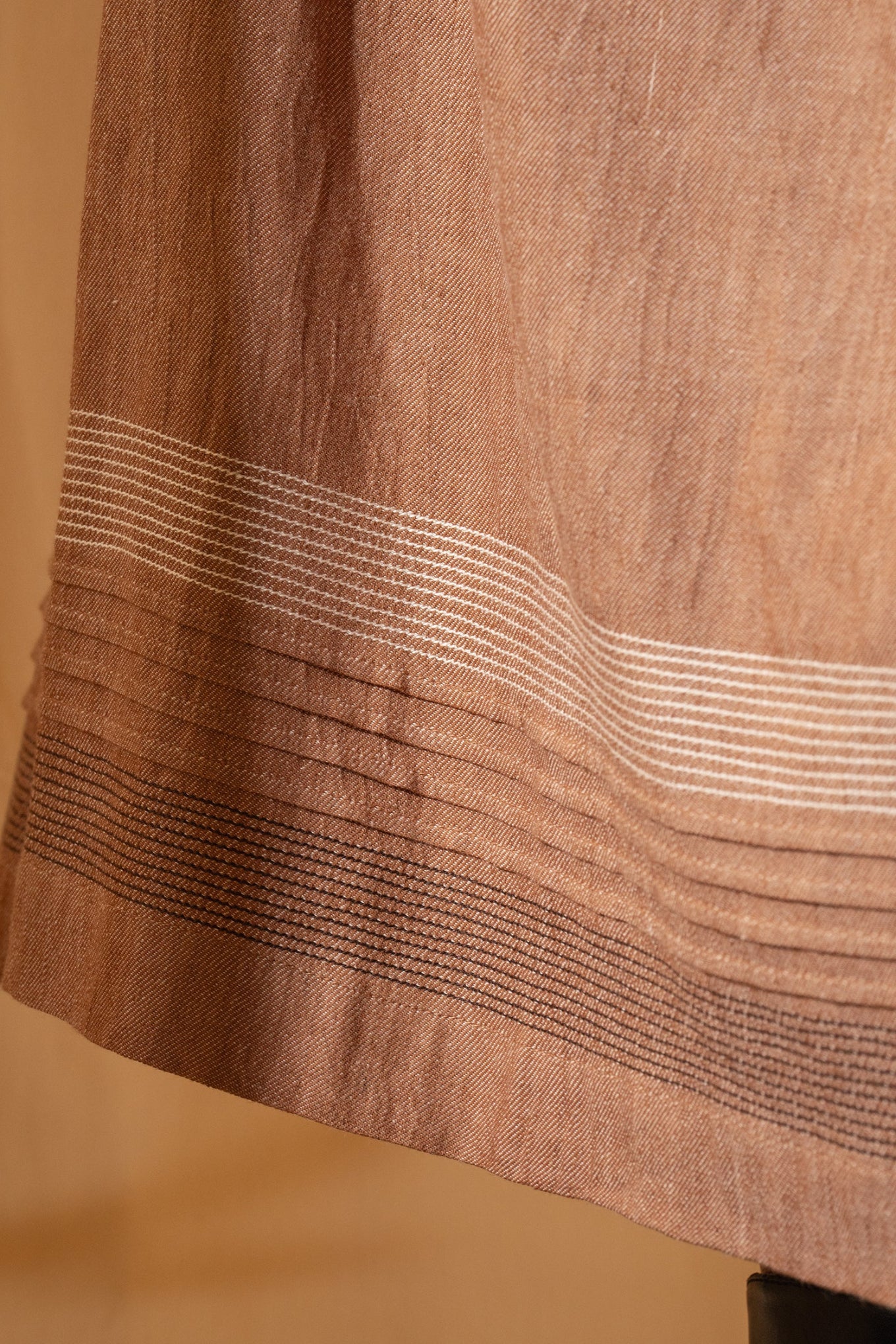 DVE Collection cotton twill Jiana skirt in russet brown.
