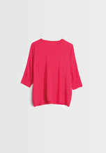 Load image into Gallery viewer, Pure cotton knit Nancybird Clifton tee top in coral red.