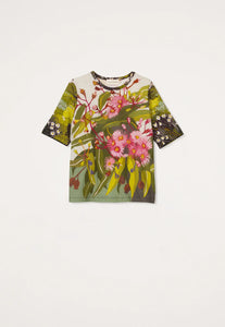 Nancybird flowering gum print Grace tee in organic cotton.