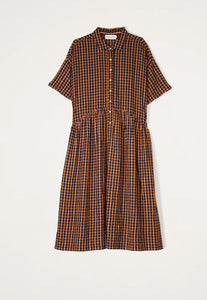 Luma short sleeved shirt dress, Nancybird designed woven textured seersucker cotton.