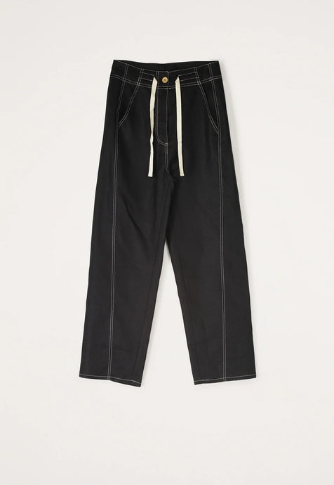 Nancybird high waisted straight leg Harriet pant in black.