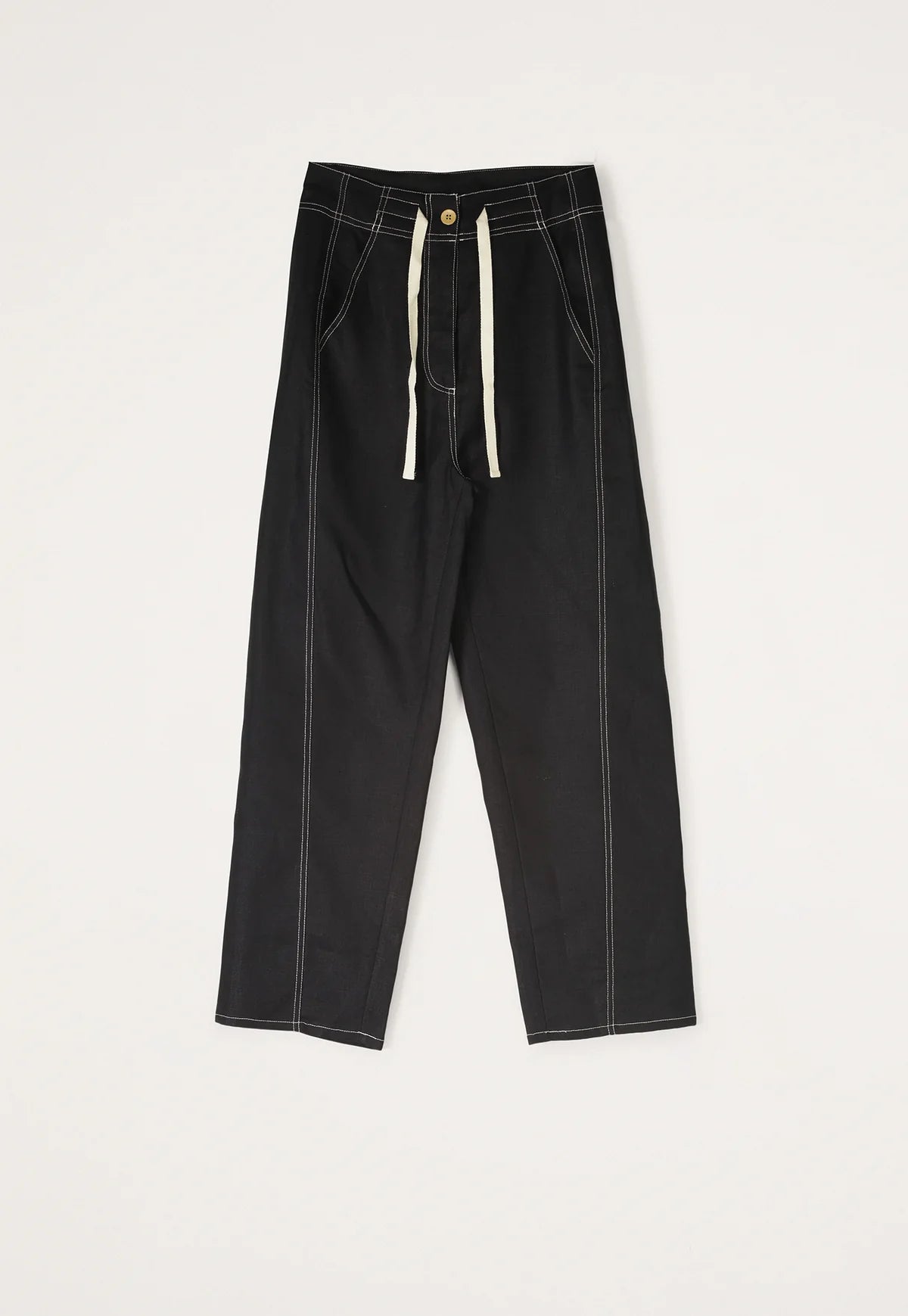 Nancybird high waisted straight leg Harriet pant in black.