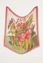 Load image into Gallery viewer, Nancybird silk square scarf with flowering gum print.