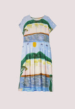 Load image into Gallery viewer, Nancybird Tathra dress in cotton jersey in lagoon print.