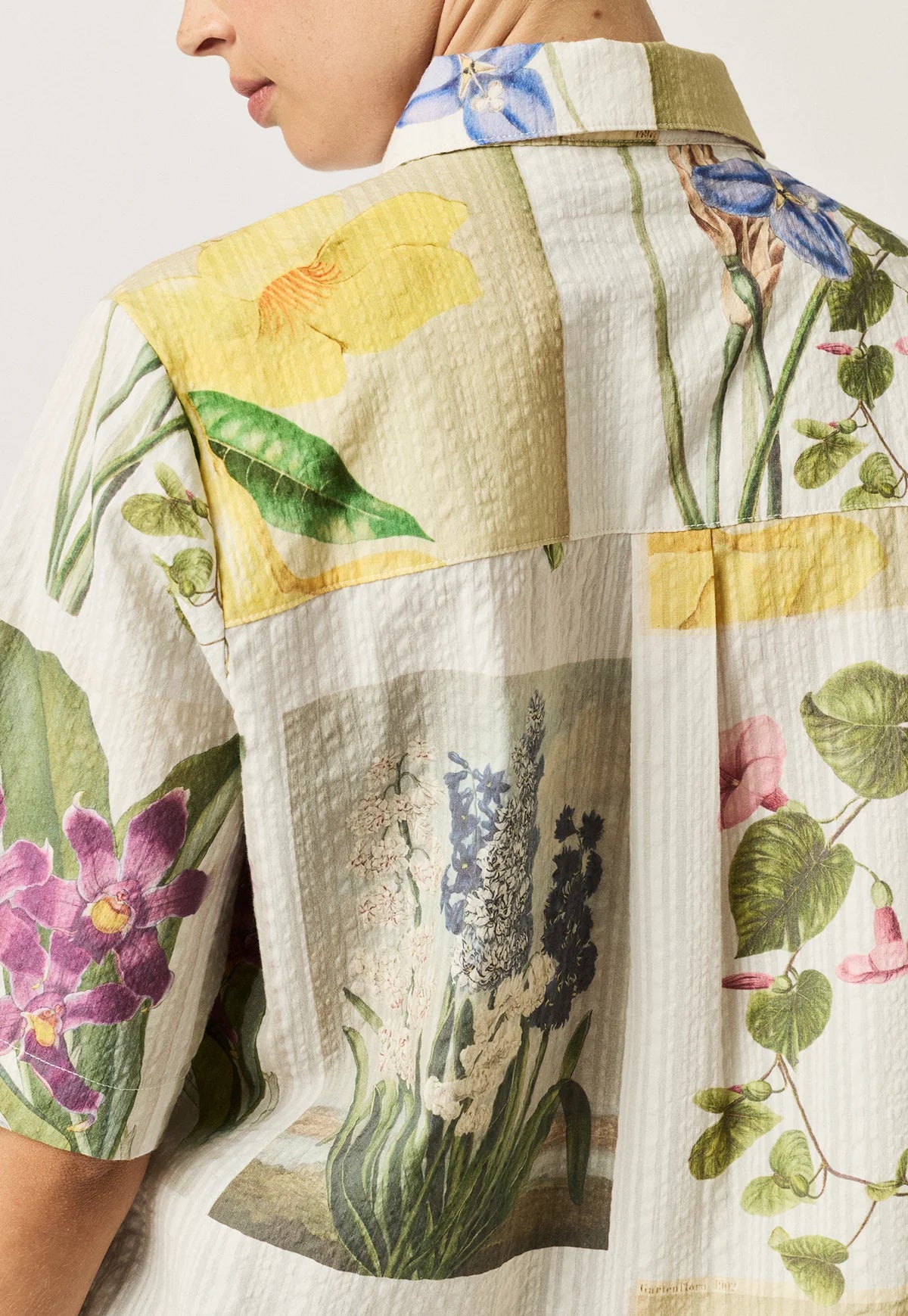 Nancybird cotton button up Summer shirt  archive floral print.