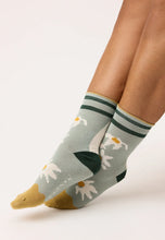 Load image into Gallery viewer, Nancybird cotton socks featuring flannel flowers.