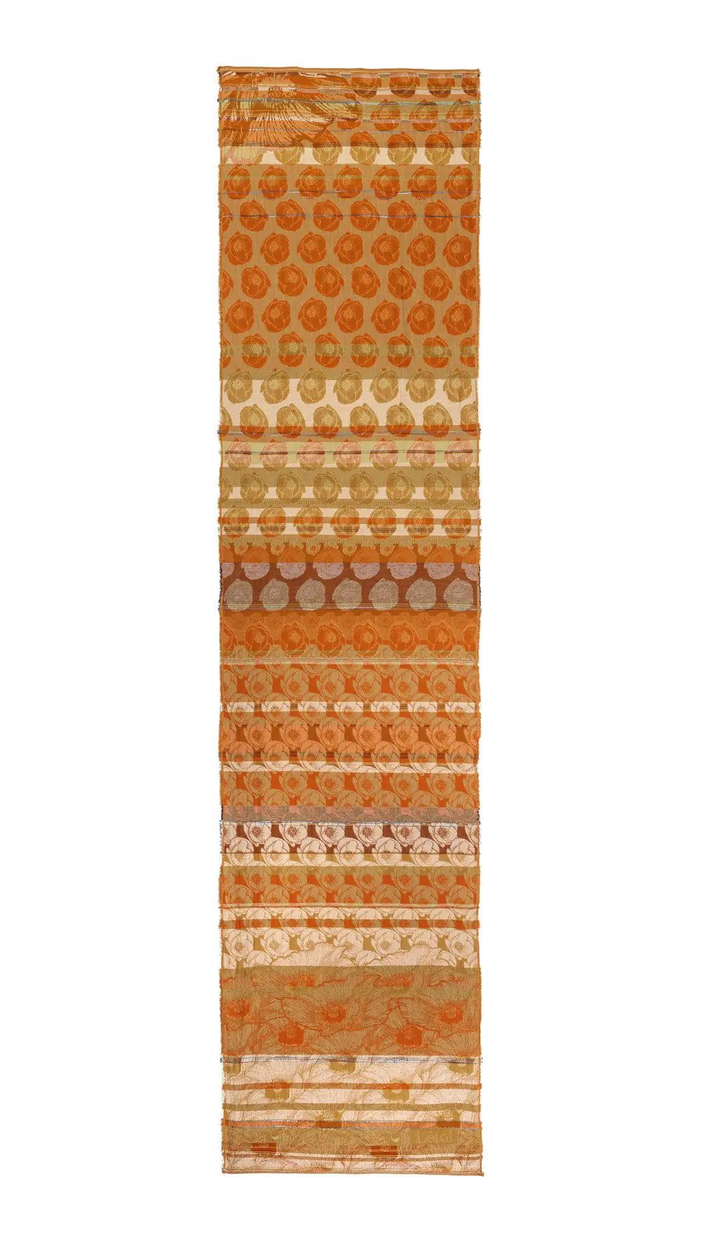 Letol organic cotton jacquard floral scarf Stephanie in Carrot cake orange and taupe.