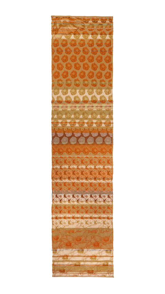 Letol organic cotton jacquard floral scarf Stephanie in Carrot cake orange and taupe.