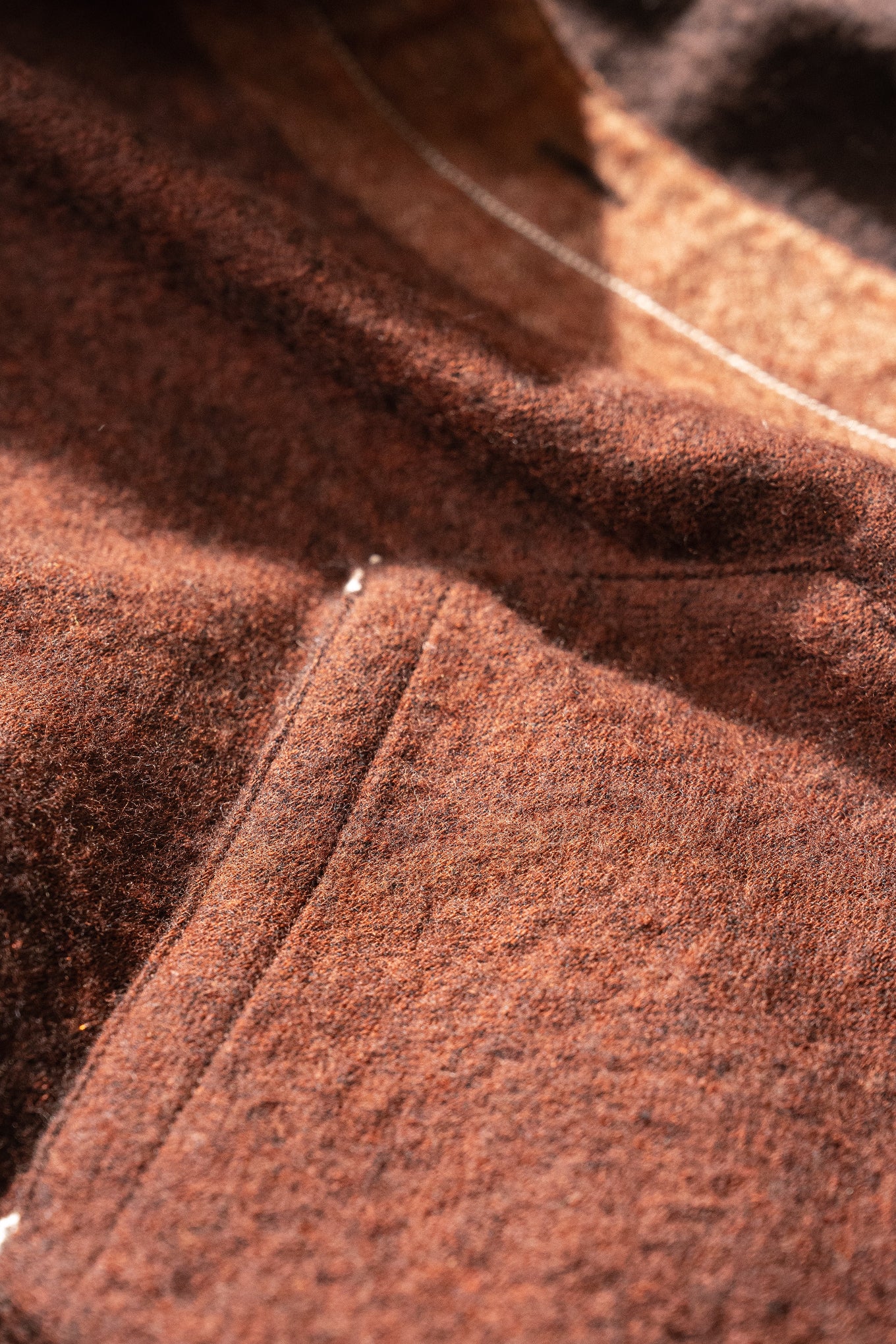DVE Santati fine wool reversible jacket in pinecone brown.