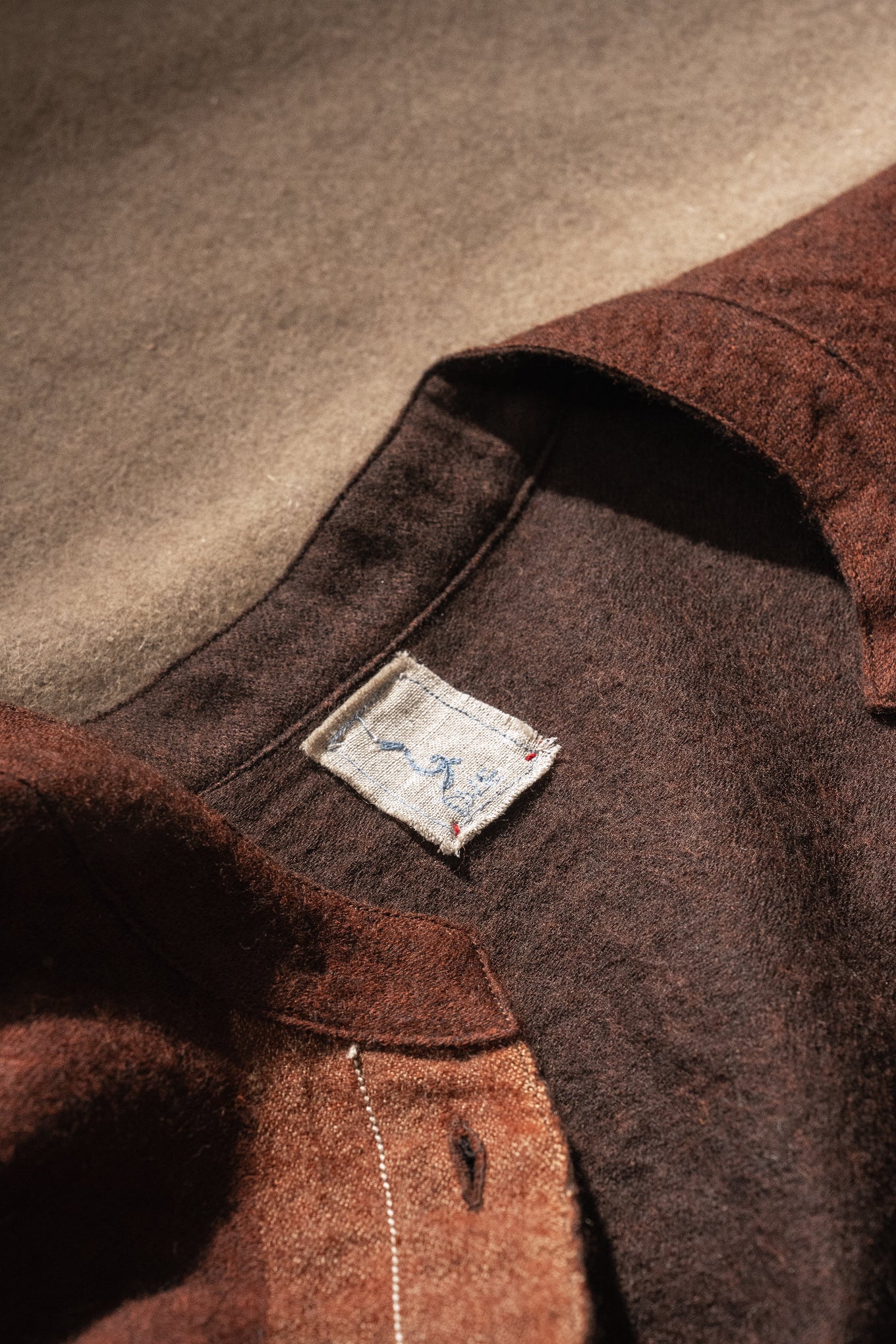 DVE Santati fine wool reversible jacket in pinecone brown.