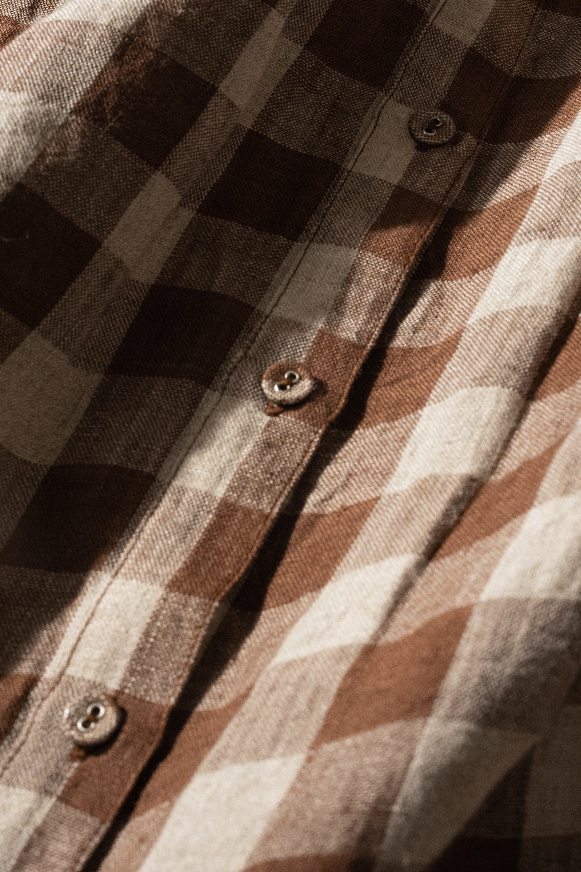 DVE Heera button up dress in French beige linen check.