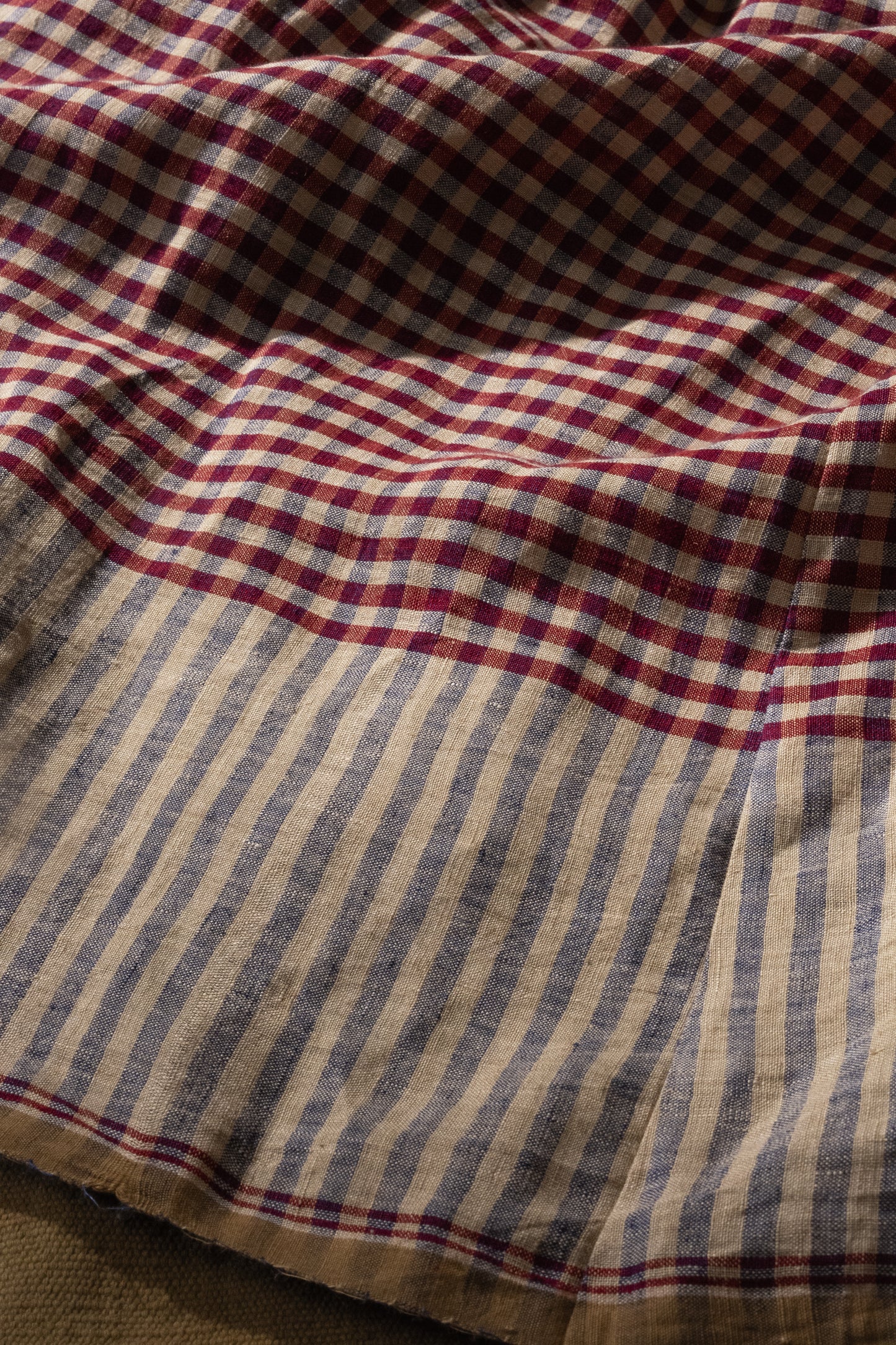 DVE Tara linen button up shirtdress in barn   red linen gingham check linen.