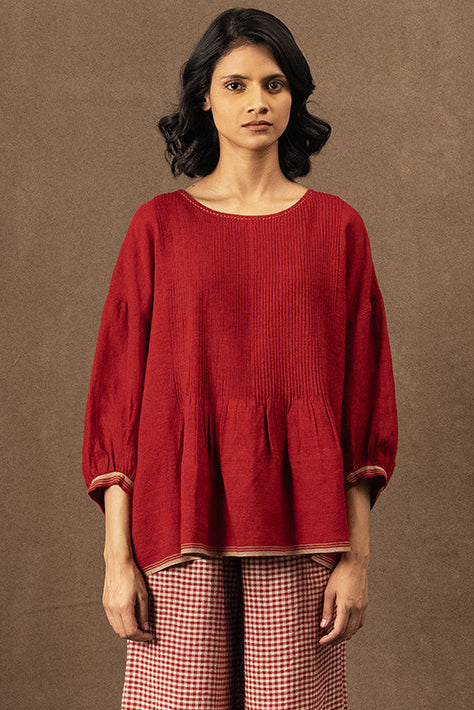 Dve Anisha top - crimson linen