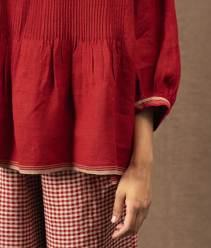 Dve Anisha top - crimson linen