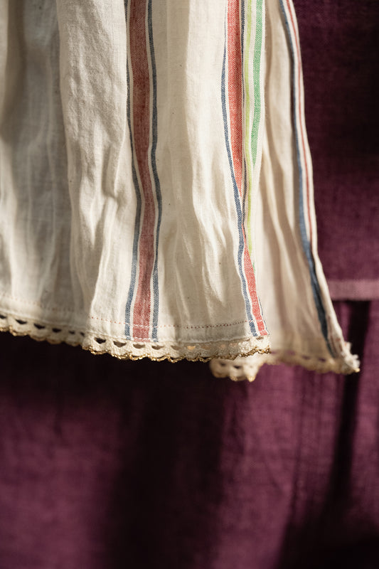 Dve handloom cotton stripe long scarf.