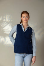 Load image into Gallery viewer, Eribe Corry merino v neck tank top vest in Regatta blue.