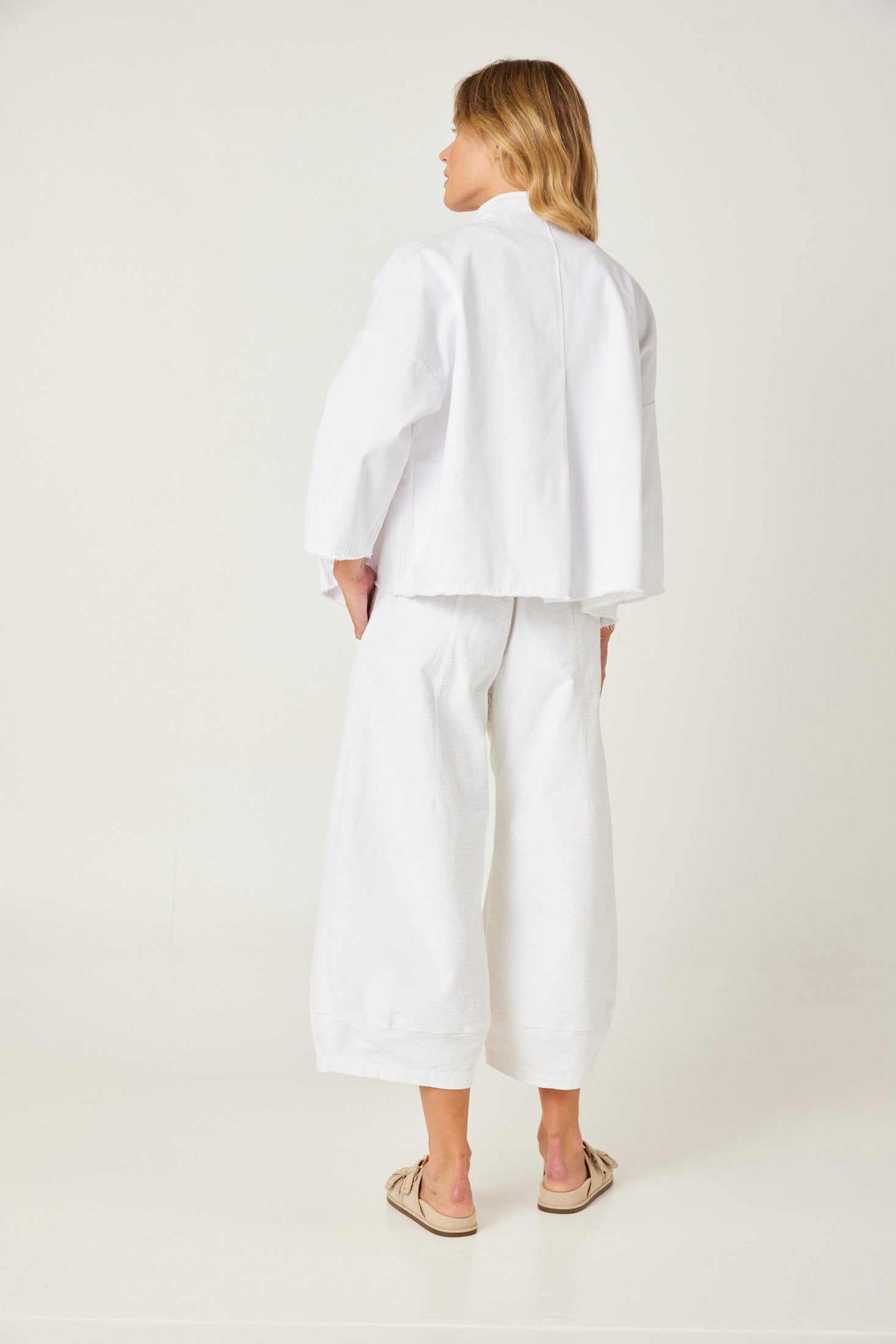 Valia made in Melbourne white denim jacket.