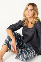 Load image into Gallery viewer, Valia made in Melbourne linen pull on pants in indigo shibori print.