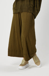 Valia wool jersey London pant in olive green.