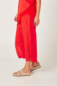 Valia pure linen Mosman pant in bright red.