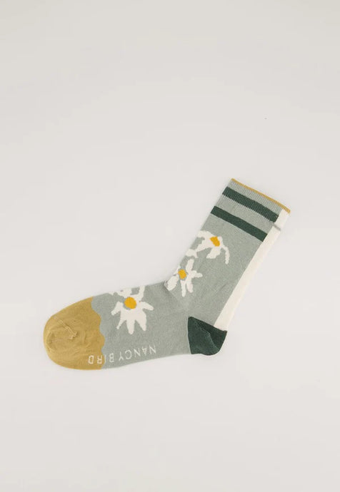 Nancybird cotton socks featuring flannel flowers.