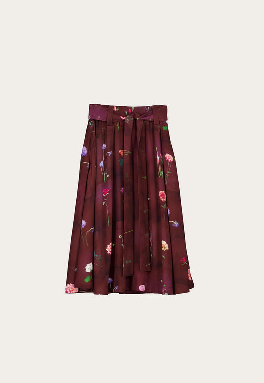 Nancybird Porcelain tile gathered waist skirt in Emily Wright floral print.