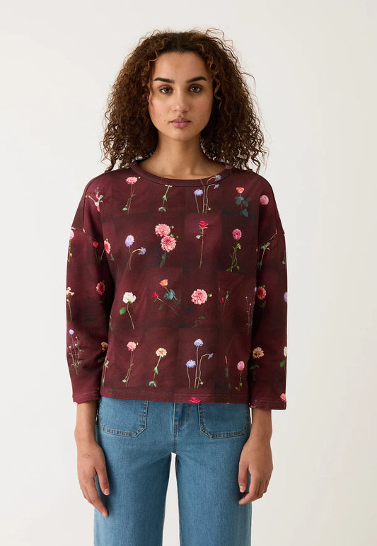 Nancybird organic cotton Mina floral Bloom tile sweatshirt.