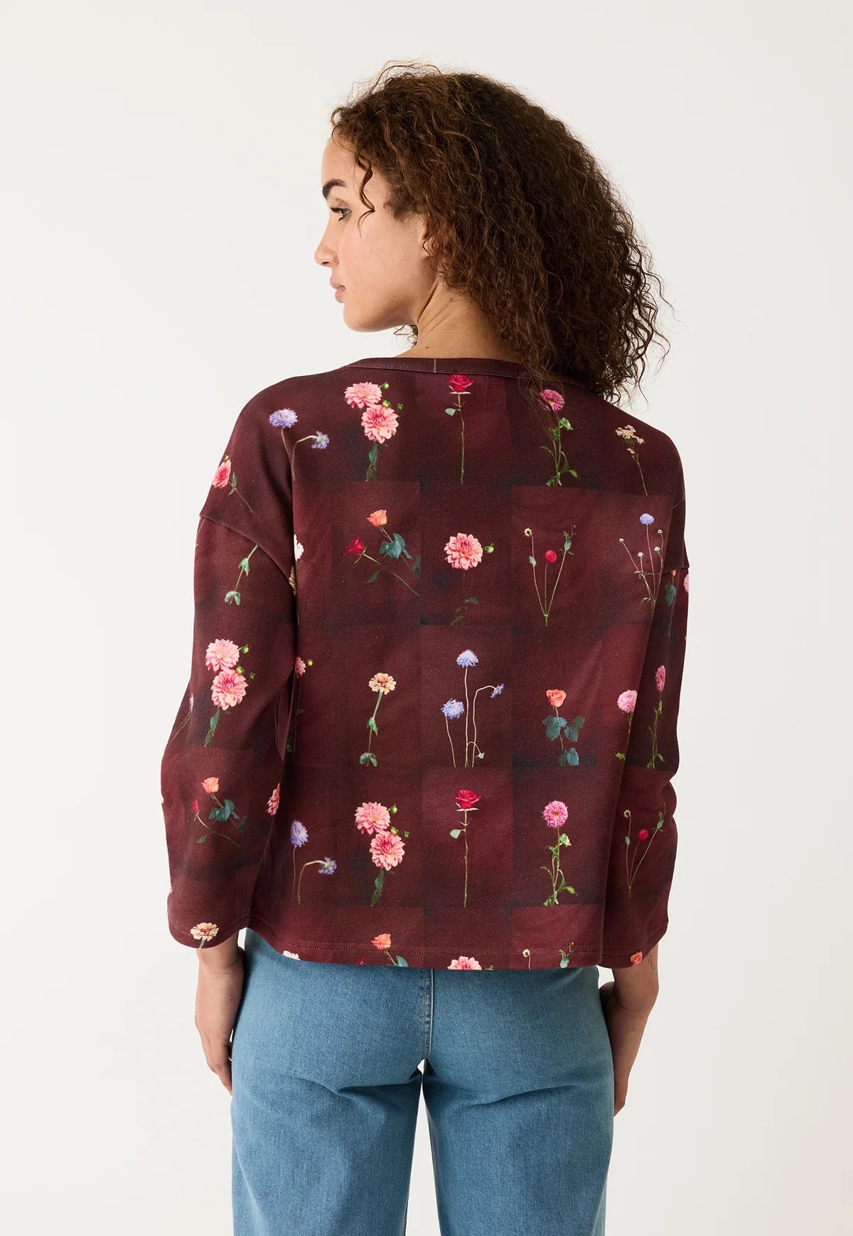 Nancybird organic cotton Mina floral Bloom tile sweatshirt.